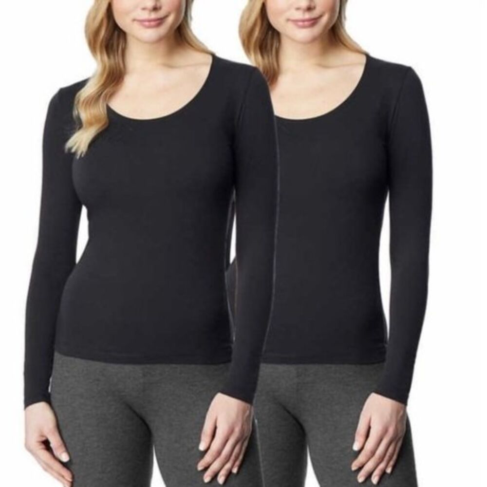 32 Degrees Heat Long Sleeve Scoop Neck Top 2 Pack XL